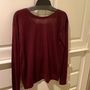 Theory women’s wool sweater with v in back. Size medium Fine knit